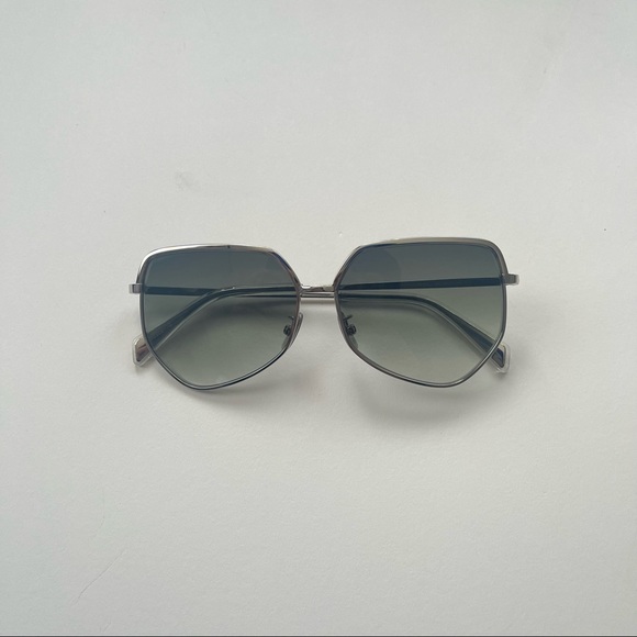 Celine 58mm Geometric Silver & Grey Sunglasses New W/ Box, Case & Cleaning Cloth - Picture 15 of 16